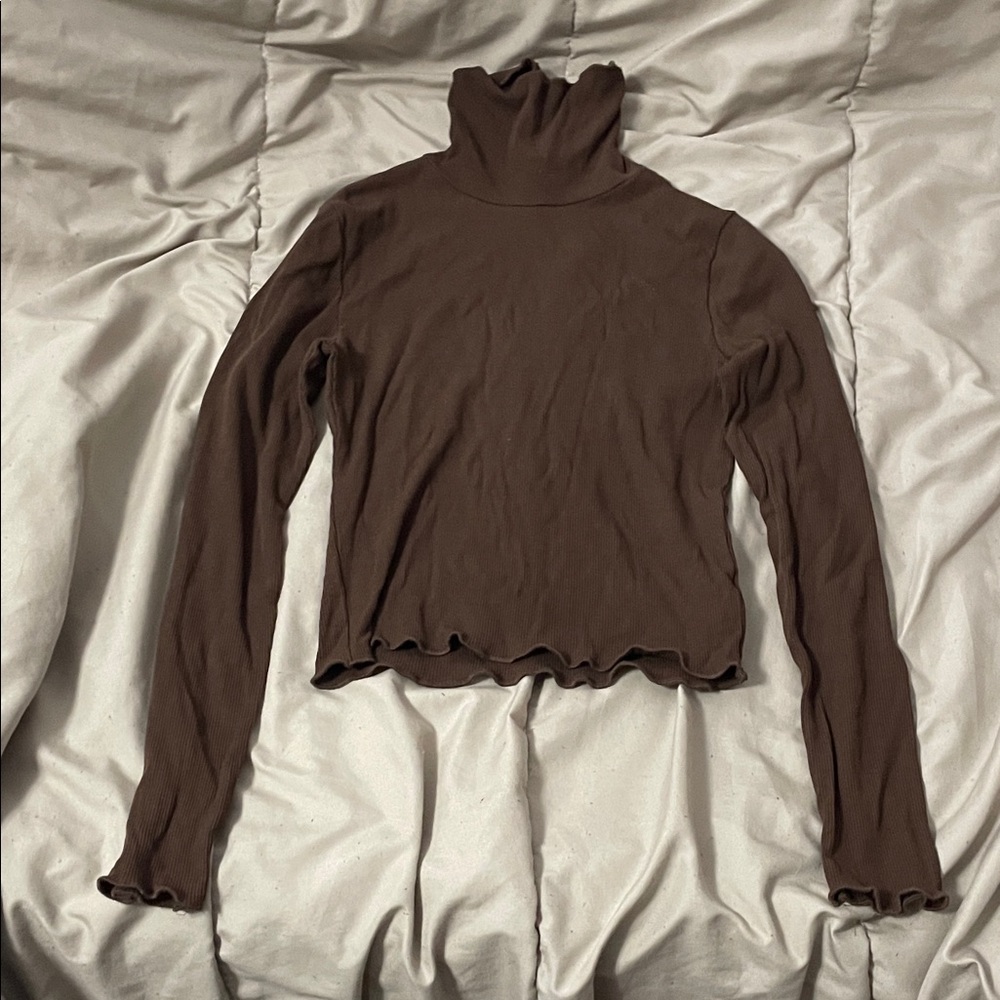 Ambiance Brown Long Sleeve Turtleneck
